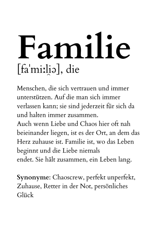 Poster "Familie"