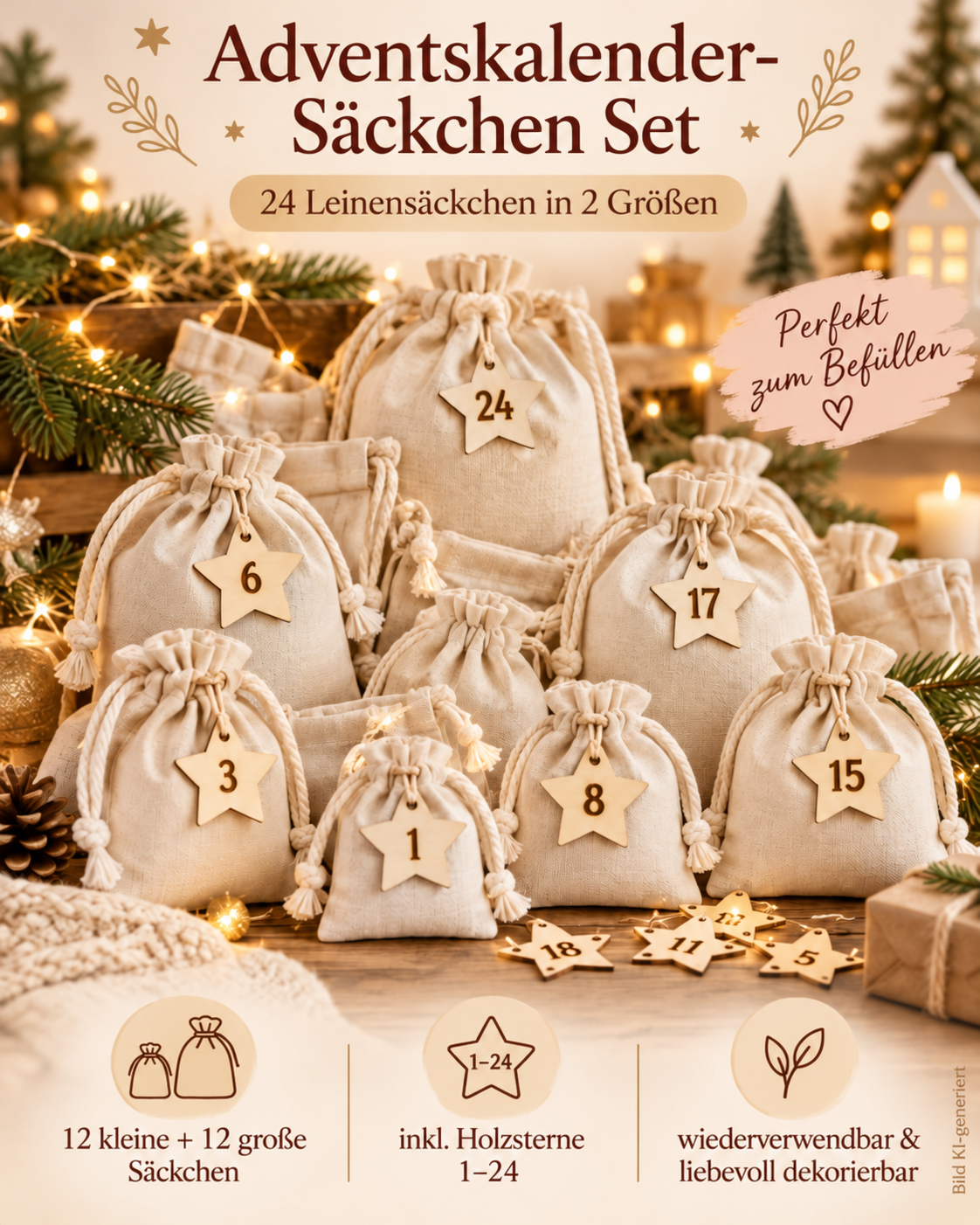 Adventskalender Säckchen