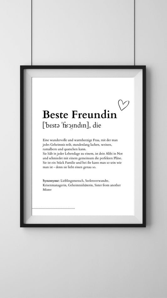 Poster "Beste Freundin" - Primaskitchen